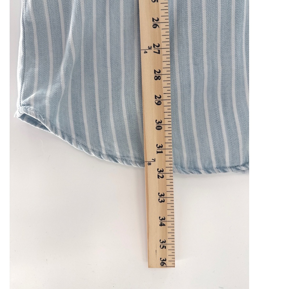 Thread & Supply Blue Striped Tencel Shirt Dress Women Size S - Picture 2 of 6